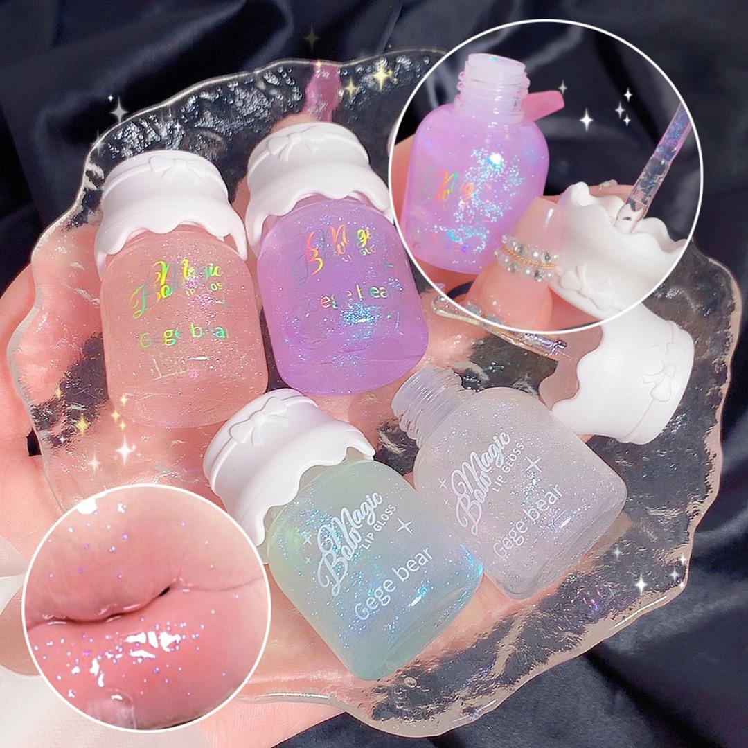 Gege Bear Cute Lip Plumper Oil Glitter Lip Gloss Pack of 6