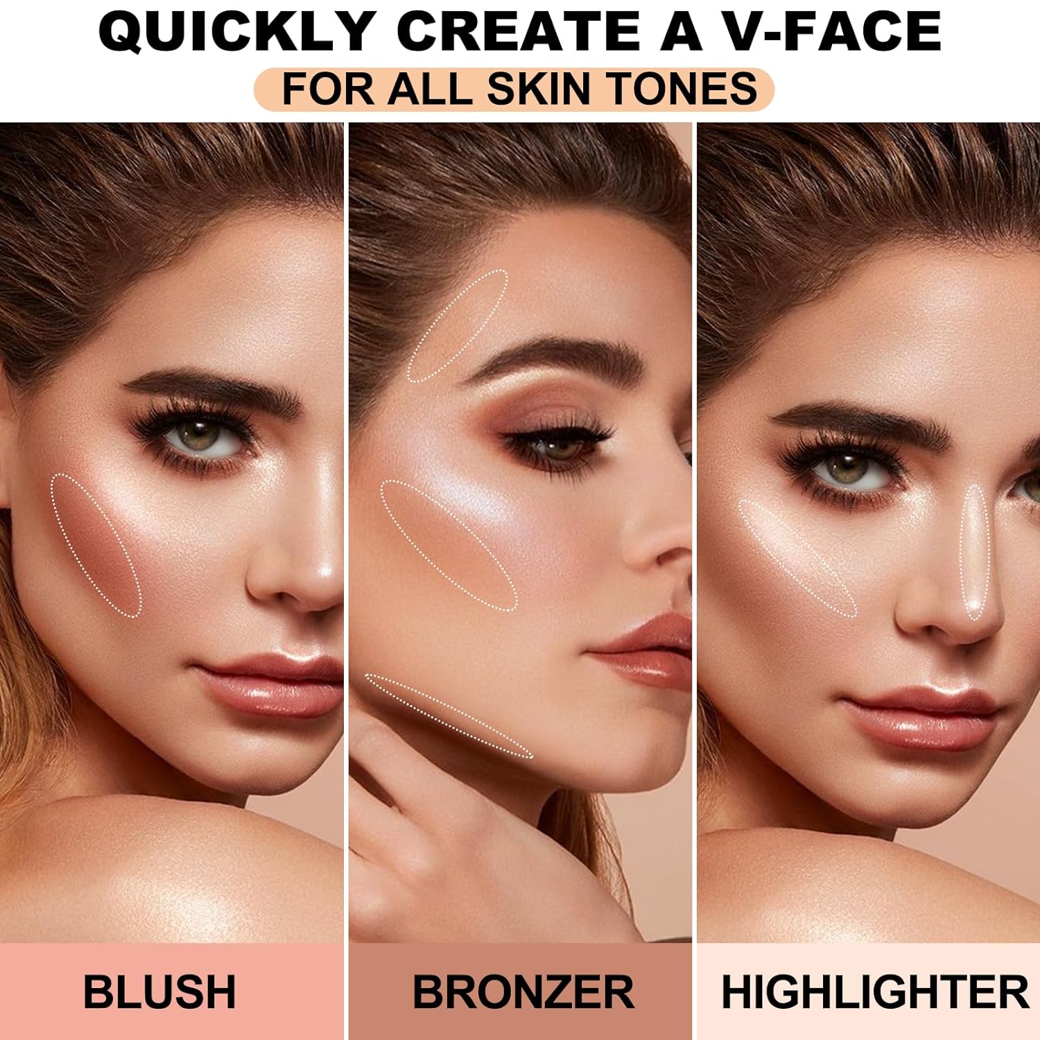 Miss Rose Double Sided Laser Face Kit New Makeup Palette 8 Blushers 4 Bronzers And Highlighter Kit