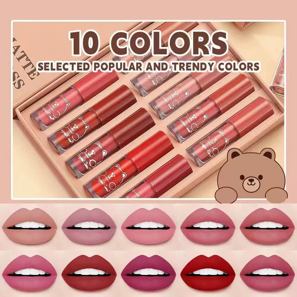 Dragon Ranee Matte Lip Gloss 10Pcs Set