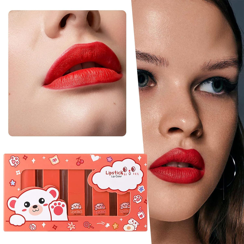 Dragon Ranee Kitty Matte Lipstick Lip Color 5Pcs Set