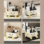 Multifunctional Cute Cartoon Desktop Organizer With Built-In Calendar Stand Personal Care Items Office Supplies & Tech Accessories Space Saving Countertop Storage Box 17006