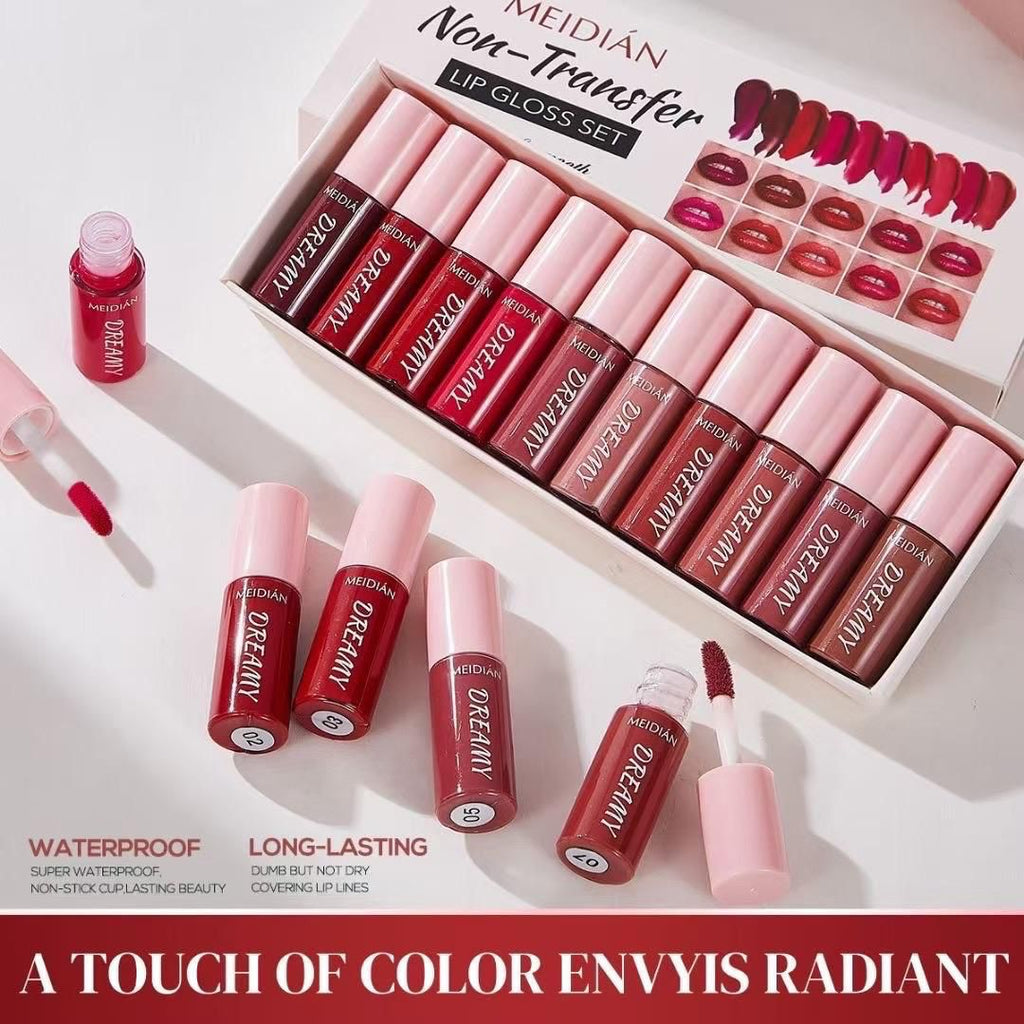 Meidian Non Transfer Lipgloss 10pcs Set
