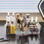 Luxury 360° Rotating Makeup Brush Holder Cosmetic Storage Box Vanity Makeup Organizer