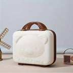 Adorable Bear-Shaped Hanging Makeup Organizer Durable PP Material Portable Cosmetic Storage Bag