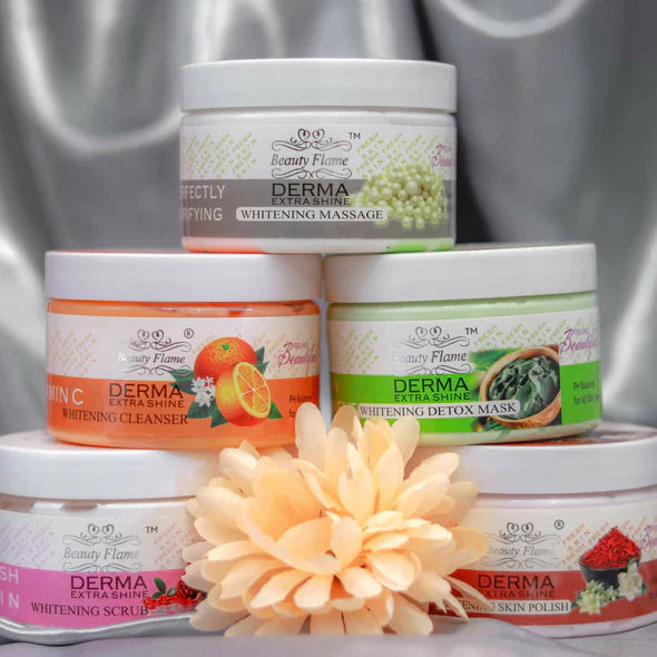 Beauty Flame Derma Extra Shine New Brightening Facial Kit (6 Steps) - Fairness Instant Radiance