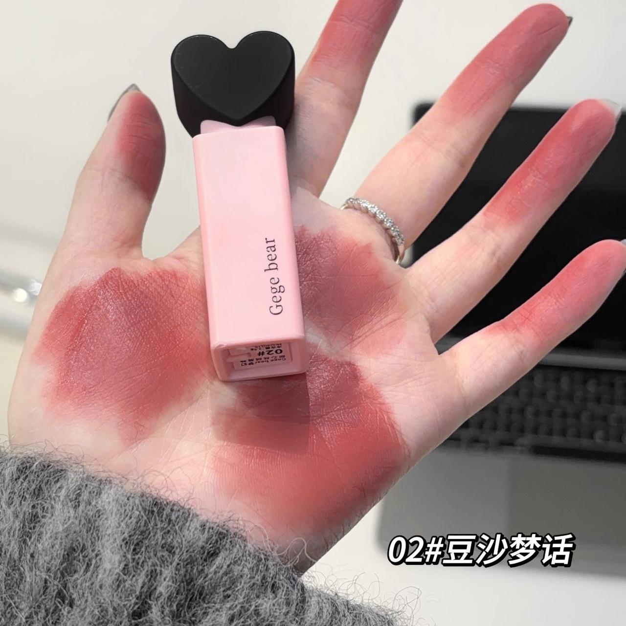 Gege Bear Dream Love Heart Lipstick Velvet Matte Lip Gloss Pack of 6