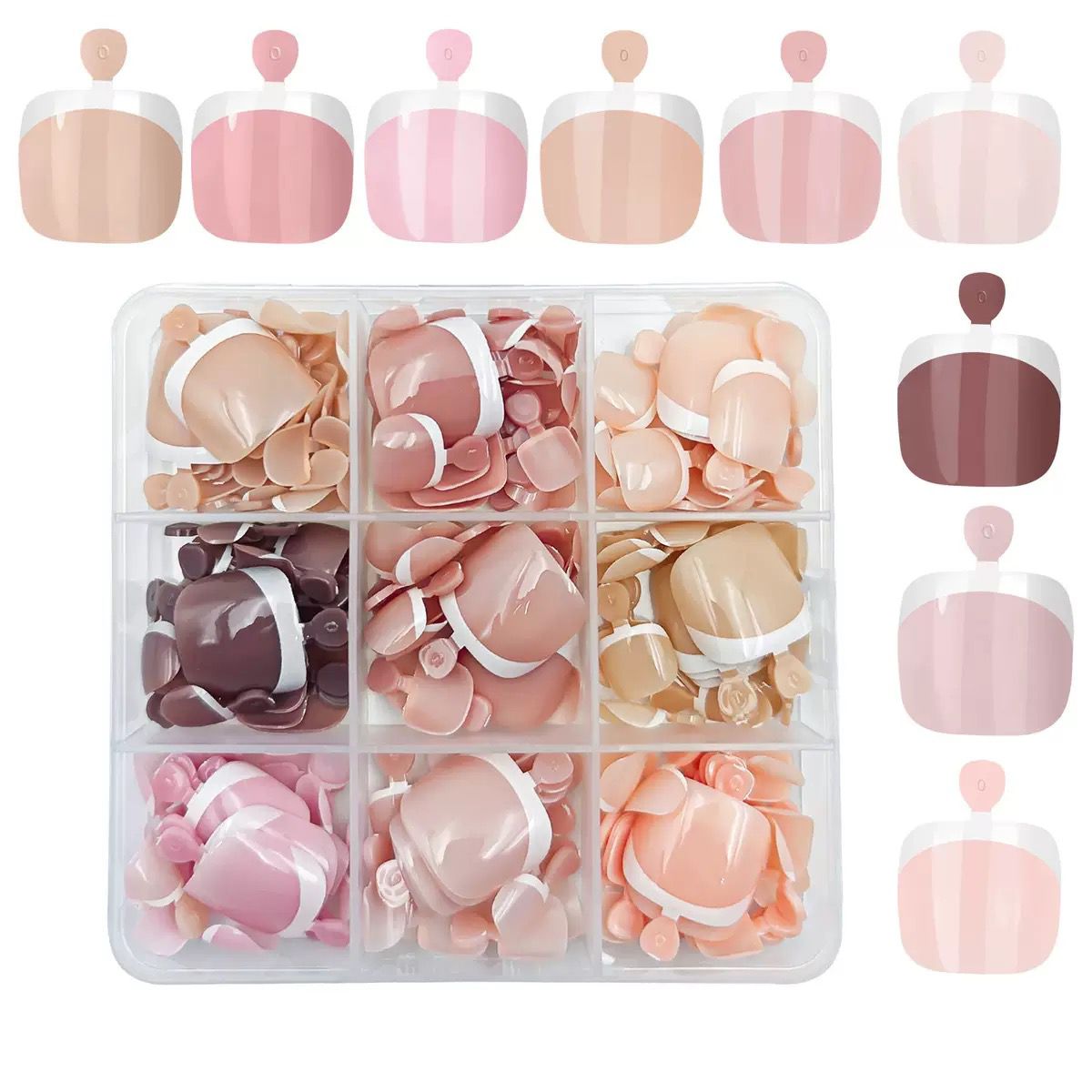 Nude Shades French Press-On Toe Nails