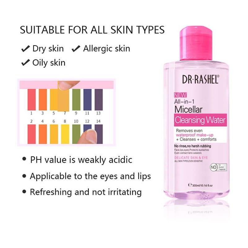 Dr Rashel All-in-1 Micellar Cleansing Water Deep Action Gentle Moisture Makeup Remover Water