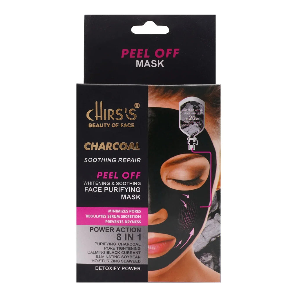 CHIRS'S Charcoal Soothing Repair Peel Off Face Purifying Mask 8 In 1 Power Action Pack of 10 Sachet