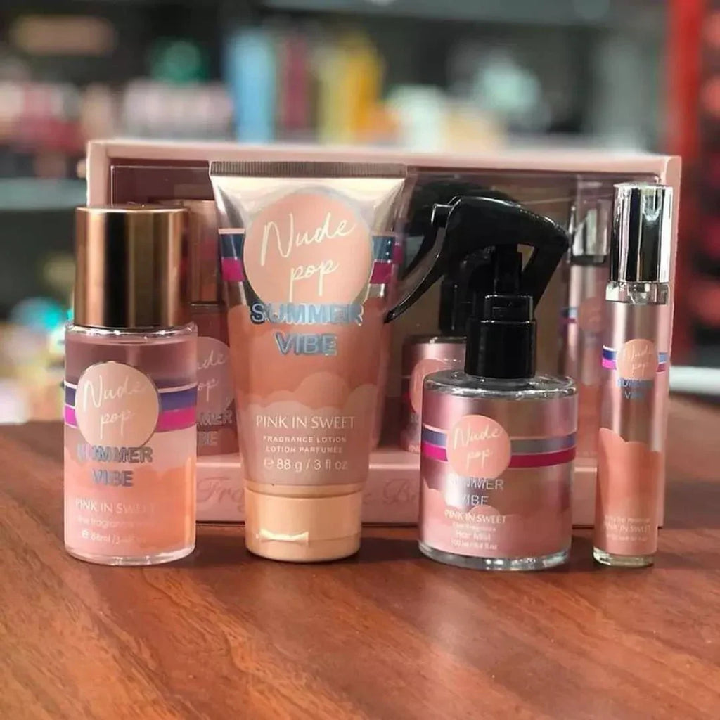 Pink In Sweet Nude Pop Summer Vibes Fragrance And Body Care 4pcs Set