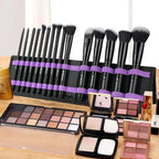 Kaizm Professional 15pcs Face & Eye Makeup Brush Kit, Soft Synthetic Bristles, Complete Beauty Brush Kit with Carrying Case