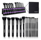 Kaizm Professional 15pcs Face & Eye Makeup Brush Kit, Soft Synthetic Bristles, Complete Beauty Brush Kit with Carrying Case