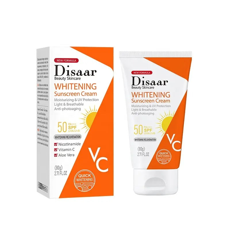 Disaar Whitening Moisturizing & UV Protection Light & Breathable Anti Ageing 50SPF Sunscreen Cream 80g