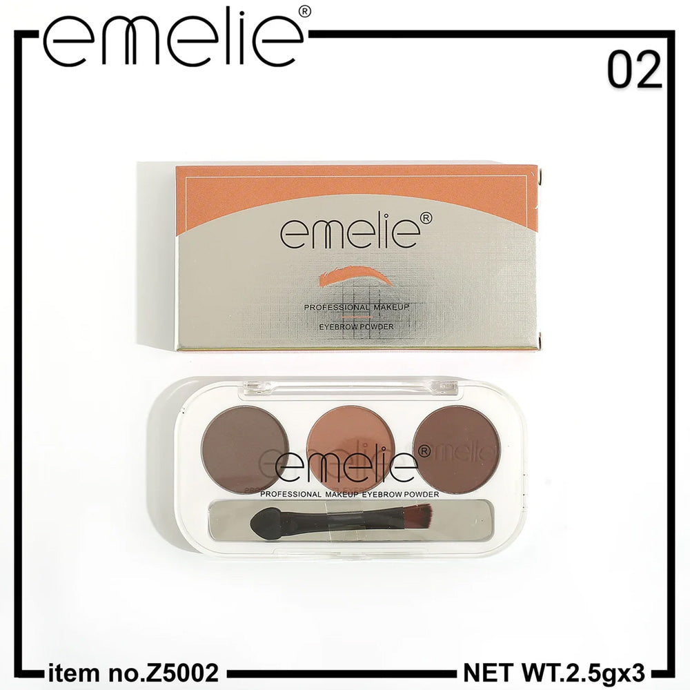 Emelie Professional 3 Color Eyebrow Powder Palette