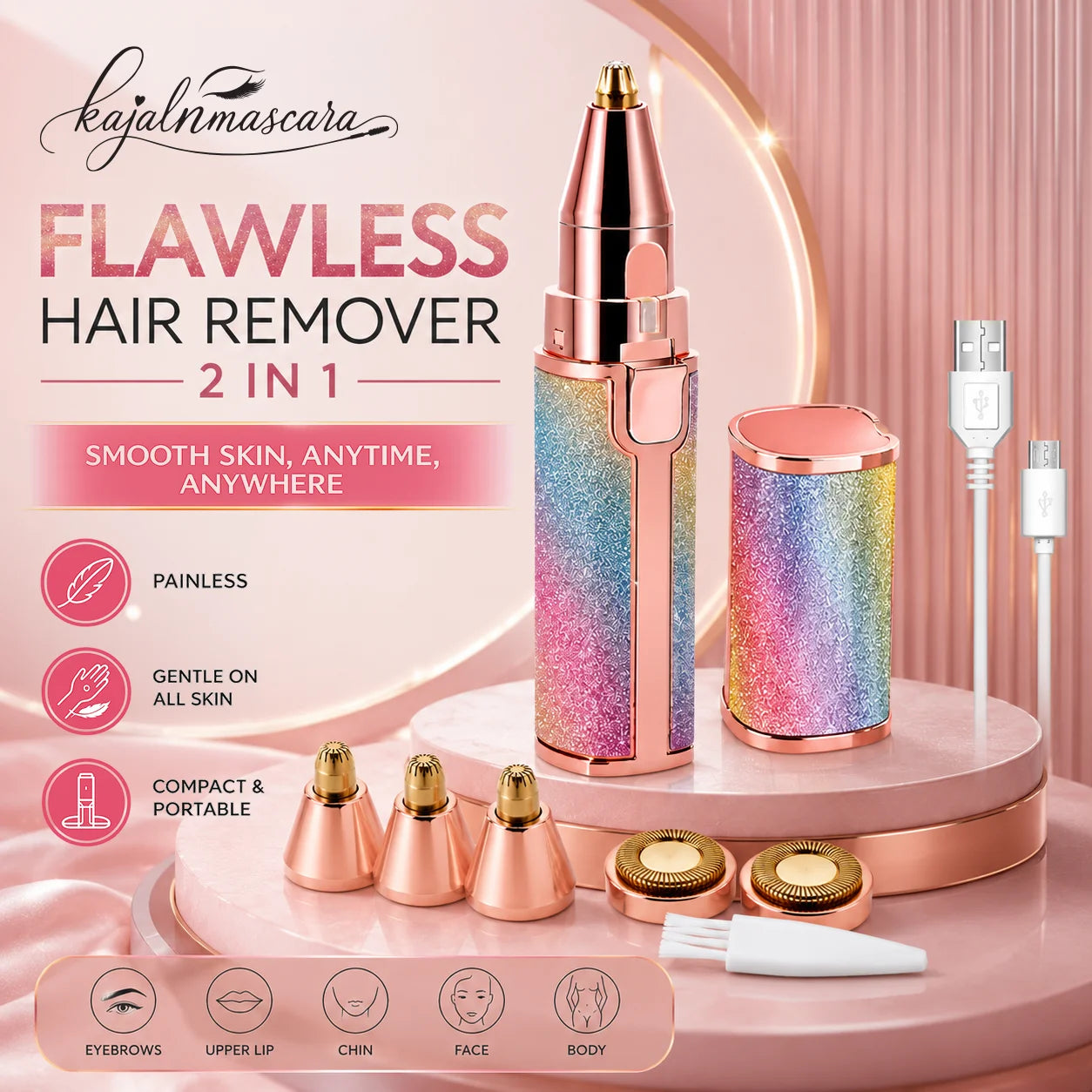 Flawless 2-in-1 Electric Eyebrow & Nose Hair Remover