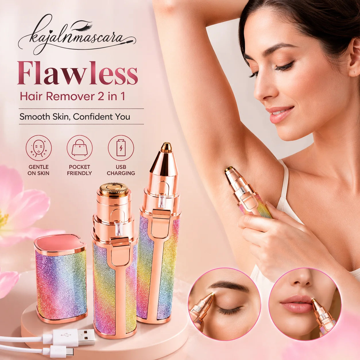 Flawless 2-in-1 Electric Eyebrow & Nose Hair Remover