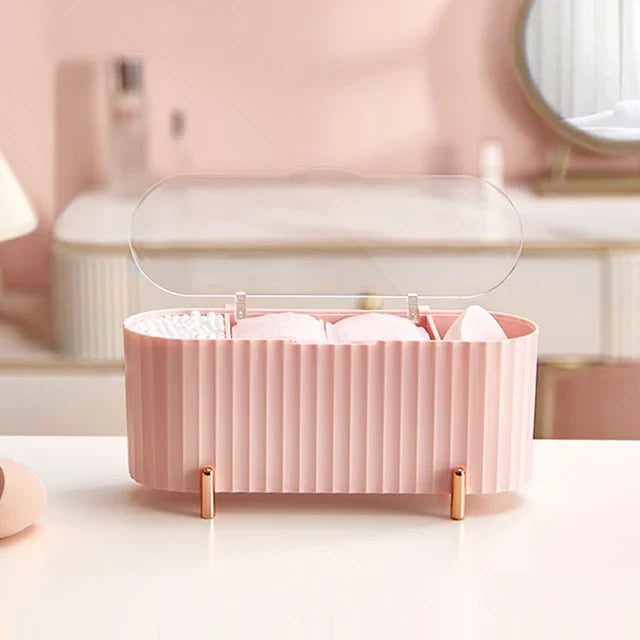 Multipurpose Desktop Makeup Brush Cotton Pads Cotton Swab Storage Box Organizer 11110