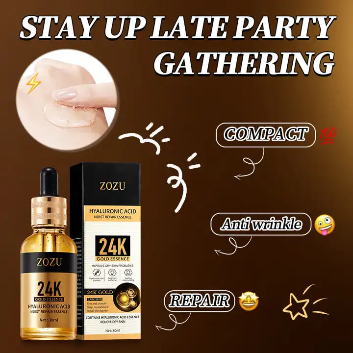 ZOZU Whitening Vitamin C Serum Skin Care Anti Aging 24k Gold Serum