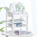 Multipurpose 3 Clear Drawers Makeup Cosmetic Countertop Organizer Storage Box