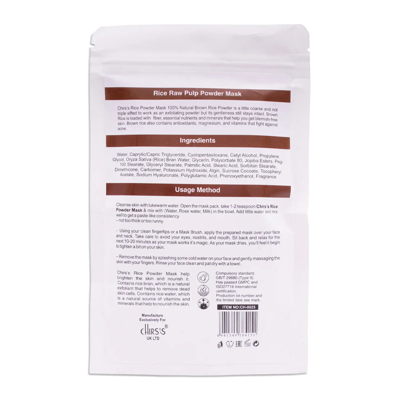 Chirss Rice Powder Mask 100g