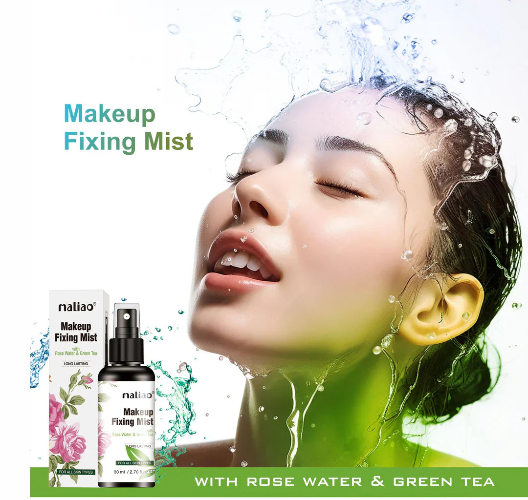 MALIAO Long Lasting Makeup Fixing Mist with Rose Water & Green Tea 80ml