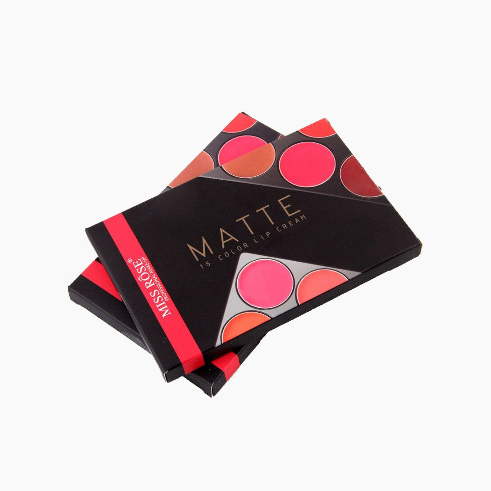 Miss Rose 15 Color Lipstick Matte Lip Cream Palette