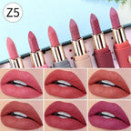 Miss Rose 6 Color Velvet Matte Lipstick  - Set Of 6pcs