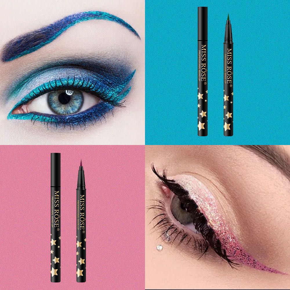 Miss Rose Glitter Waterproof Eyeliner 8 Pcs Set