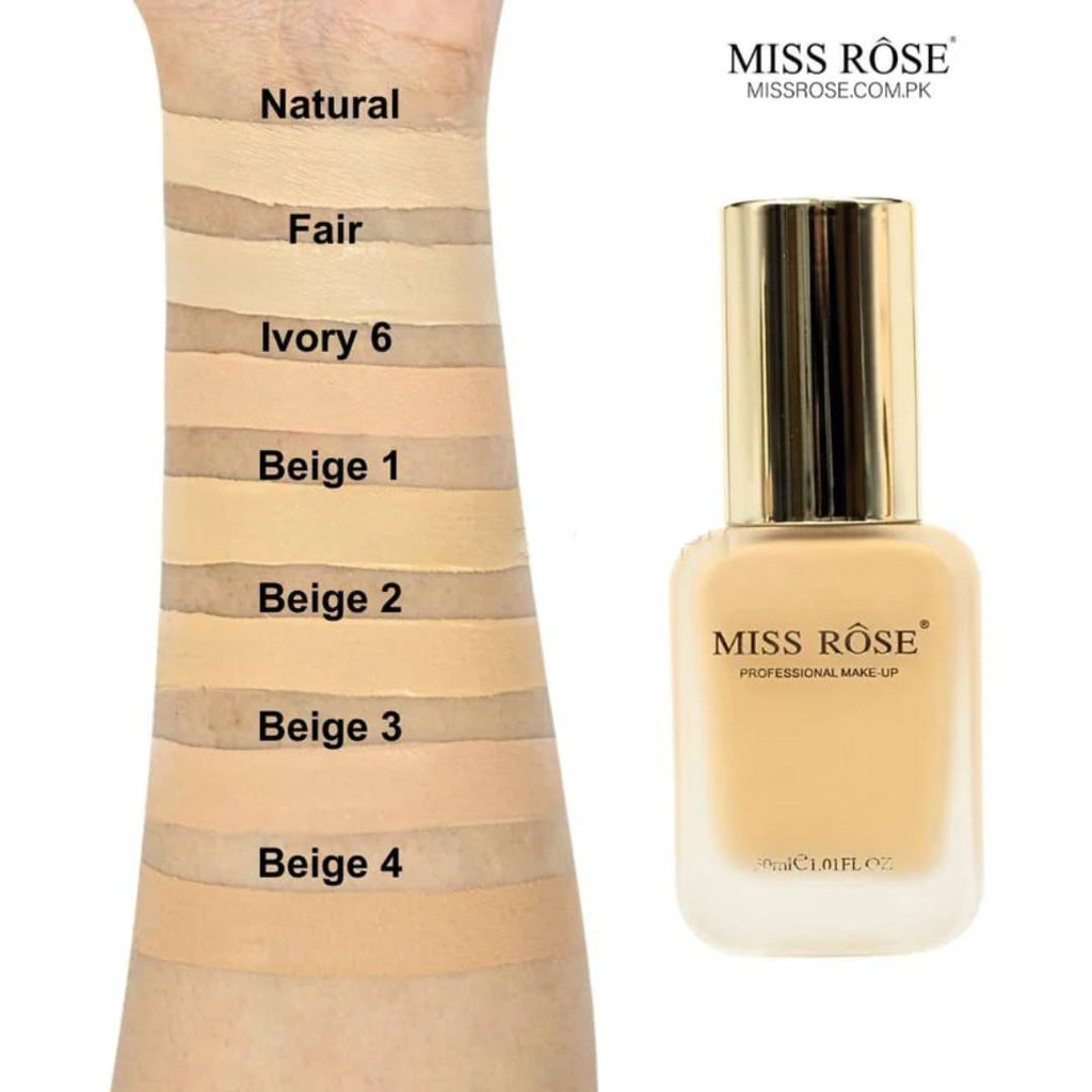 Miss Rose Super Stay Foundation Perfect Fitting Skin Shade Ivory 6