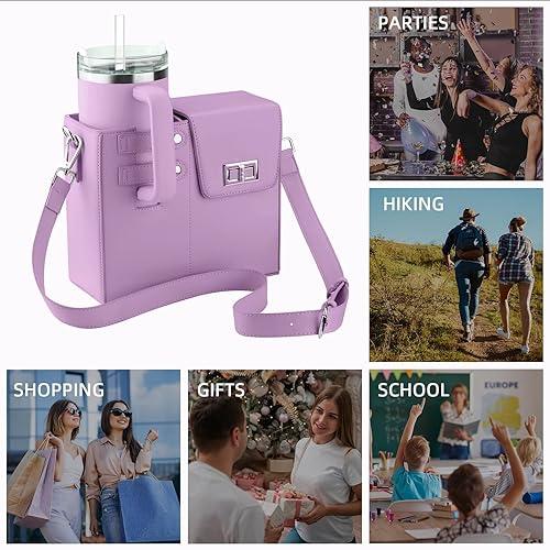 Stanley Tumbler Leather Carry Cross Body Bag With Storage Pocket 18965