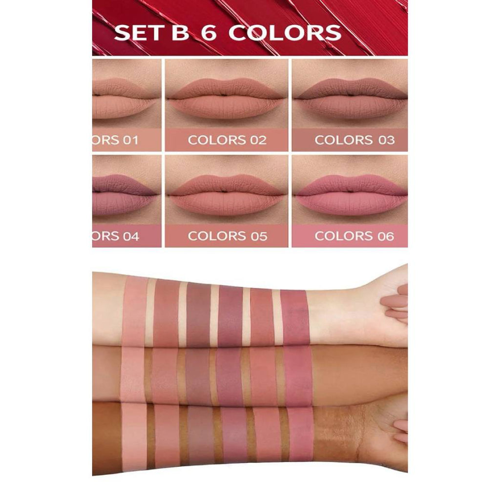 KS-One Pack Of 6Pcs Matte Lip Gloss Set