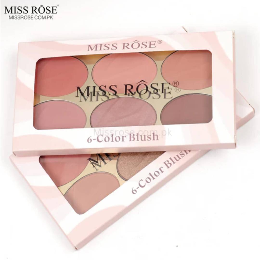 Miss Rose 6 Colors Pure Matte Blush Palette