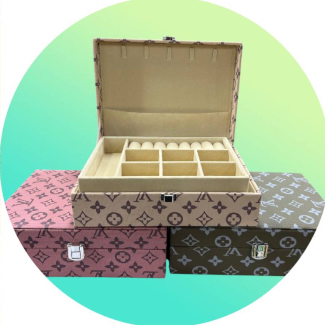 LV Printed Rexine Jewellery Box