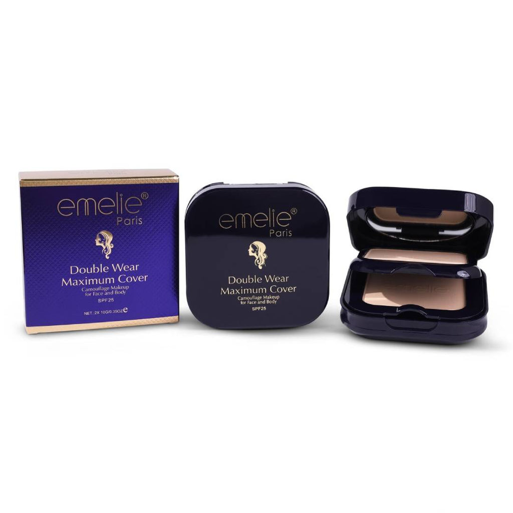 Emelie Double Wear Maximum Cover Pressed Powder