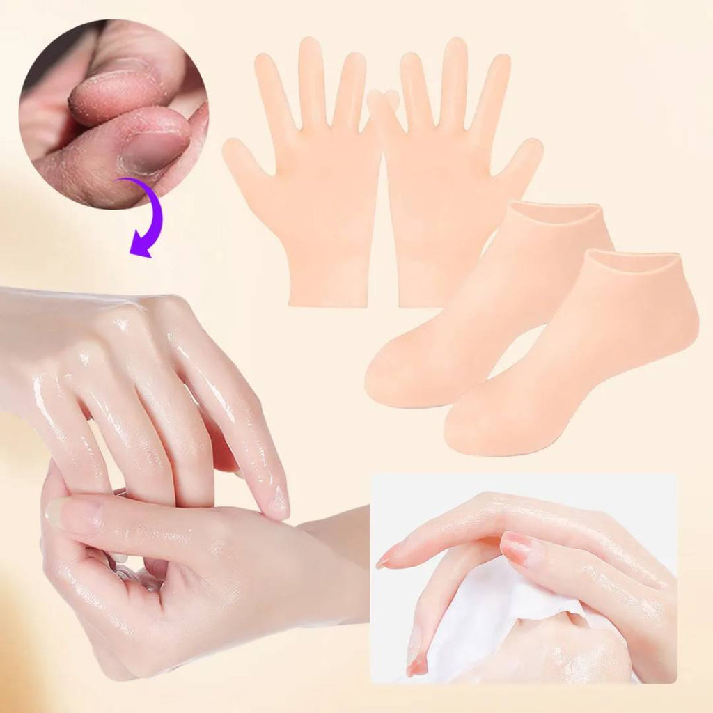 Silicone Exfoliating Foot and Hand Socks Gloves Set