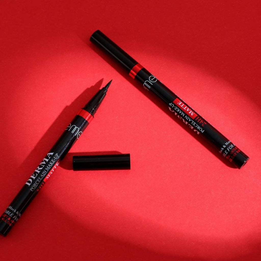Emelie Derma 24 hour Waterproof Matte Marker Eyeliner Pen - BLACK
