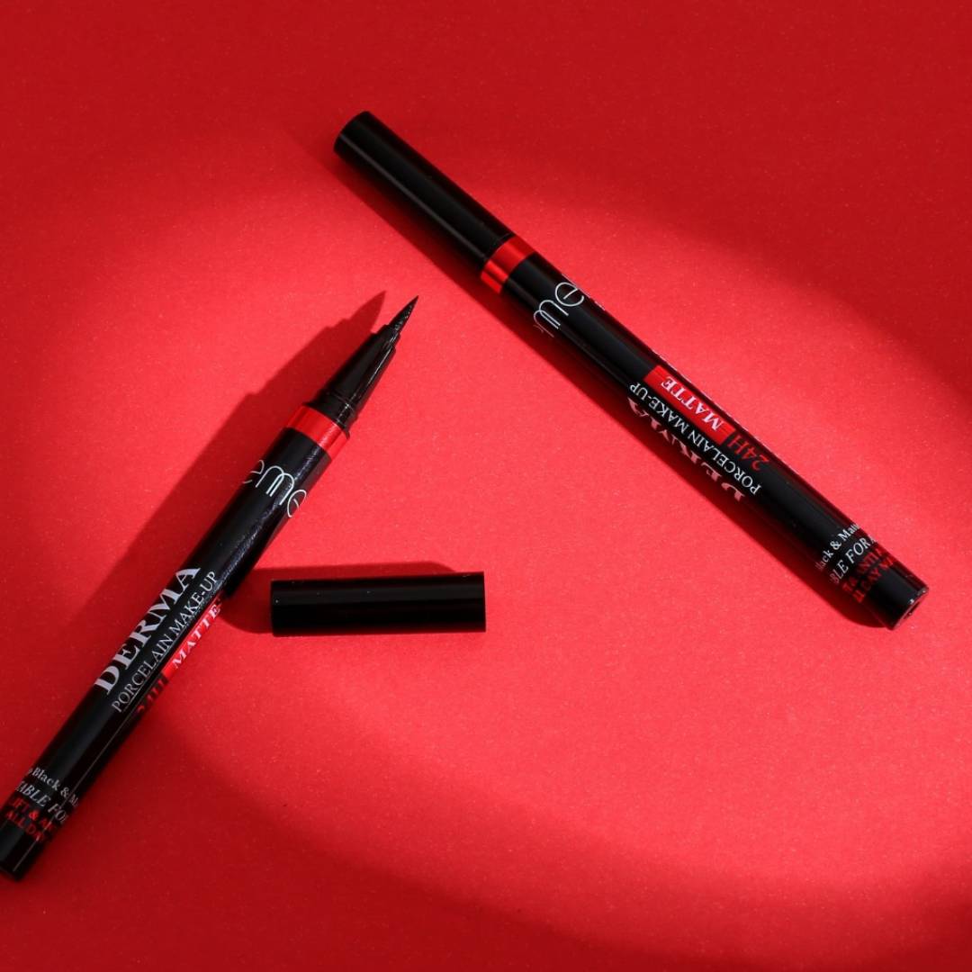 Emelie Derma 24 hour Waterproof Matte Marker Eyeliner Pen - BLACK