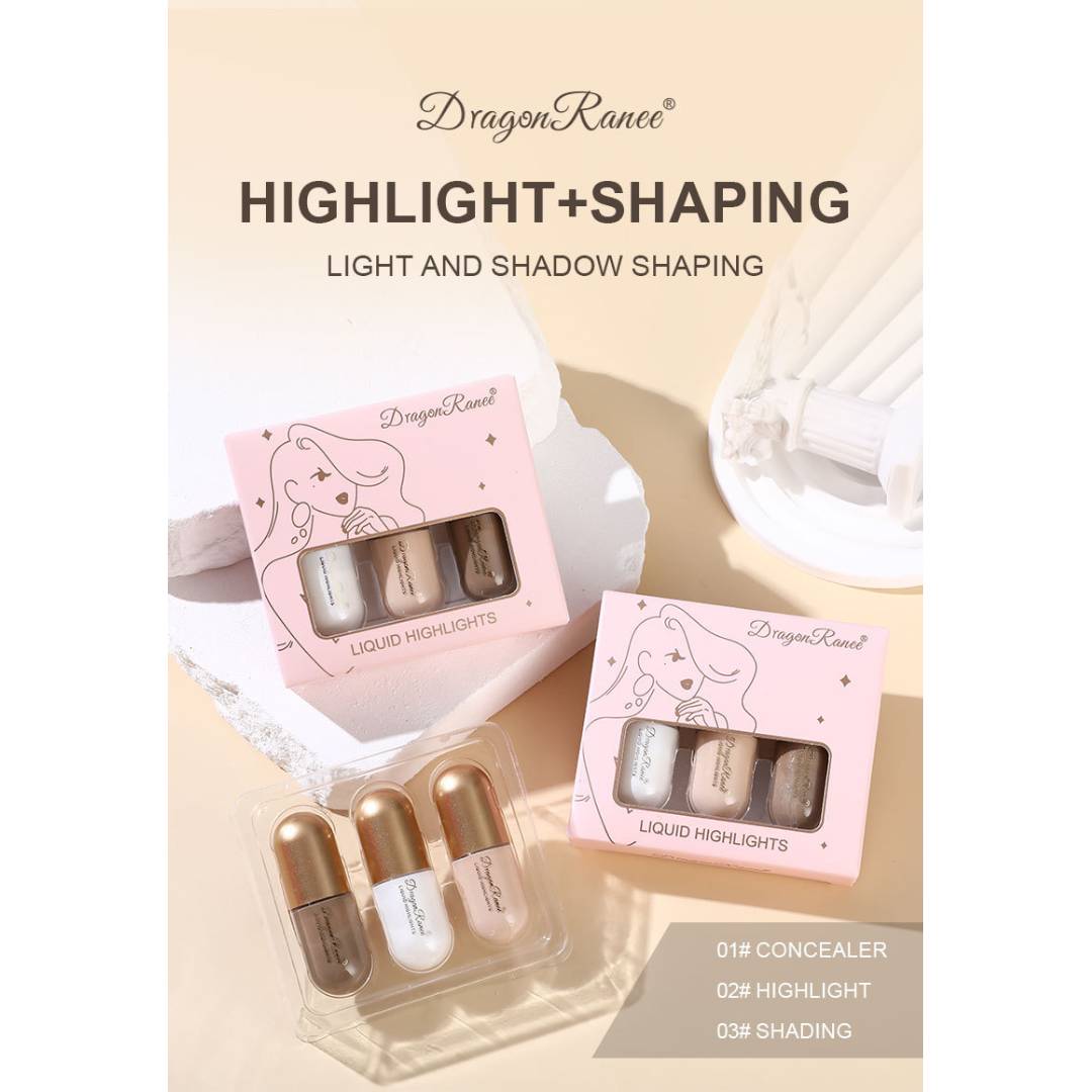 Dragon Ranee 3pcs Liquid Highlighter Glitter