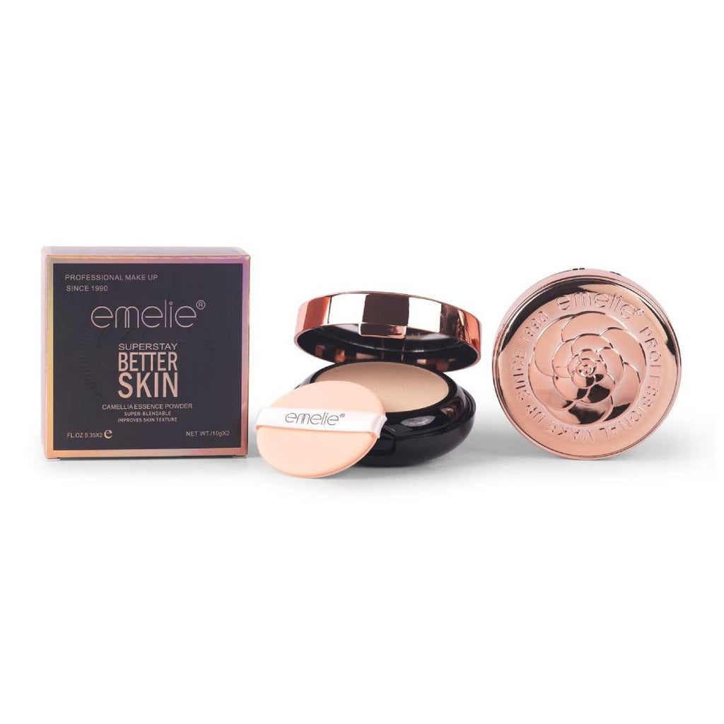 Emelie Super Stay Better Skin Camellia Essence Powder Super Blendable Improves Skin Texture