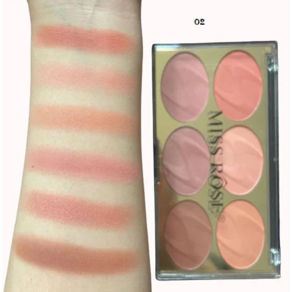 Miss Rose 6 Colors Pure Matte Blush Palette