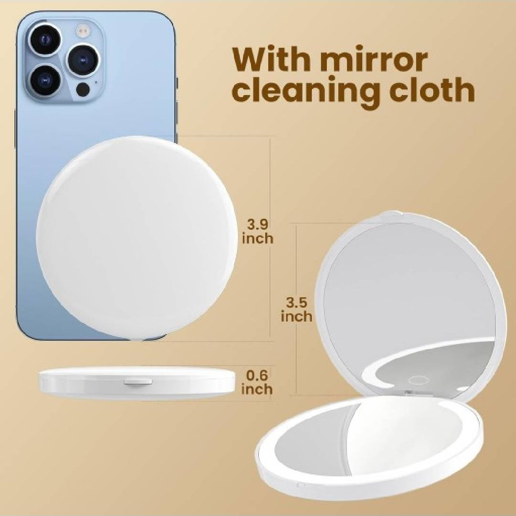Portable Pocket LED Mirror Rechargeable Single Light