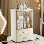 Double-Door Desktop Pretty Cosmetics Organizer Makeup Brush Storage Box