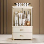 Double-Door Desktop Pretty Cosmetics Organizer Makeup Brush Storage Box