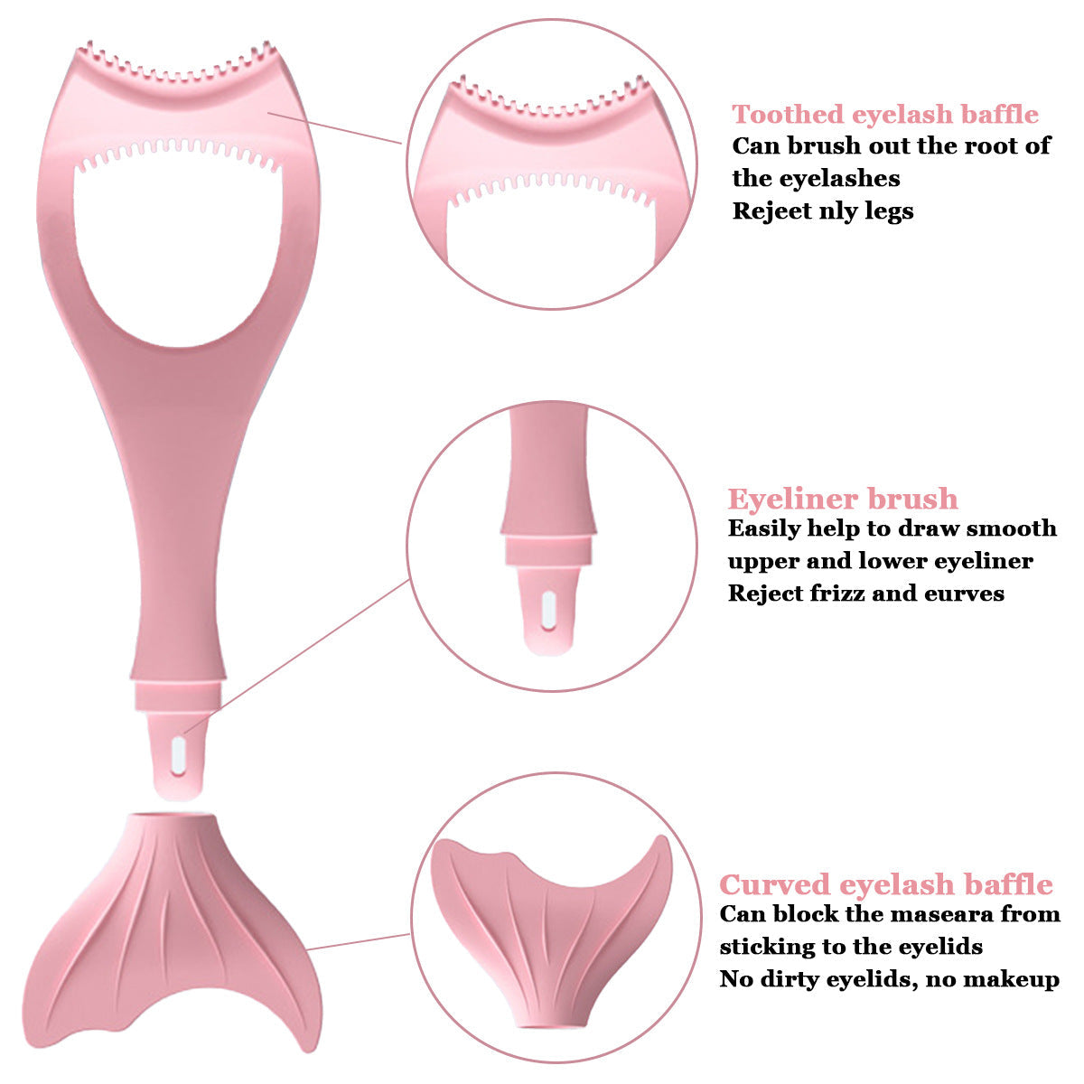 Multifunction Silicone Eyelash Eyeliner Upper Lower Eye Lash Mascara Guard Applicator Tool