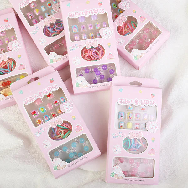 Nail Art Sticker Nail Stickers Girl Stickers Baby Nail Art Stickers With 2 Bracelets & Rubber Set
