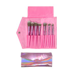 10pcs Premium Synthetic Foundation Powder Concealers Eye shadows Blush Makeup Brushes Rose Gold Cosmetic Brushes with Travel Bag