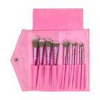 10pcs Premium Synthetic Foundation Powder Concealers Eye shadows Blush Makeup Brushes Rose Gold Cosmetic Brushes with Travel Bag