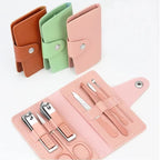Stainless Steel 7in1 Nail Cutter Set High Quality Manicure Set Nail Self Grooming Kit With Leather Pouch