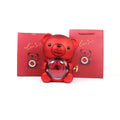 Teddy Bear Rose Ring Necklace Jewelry Box