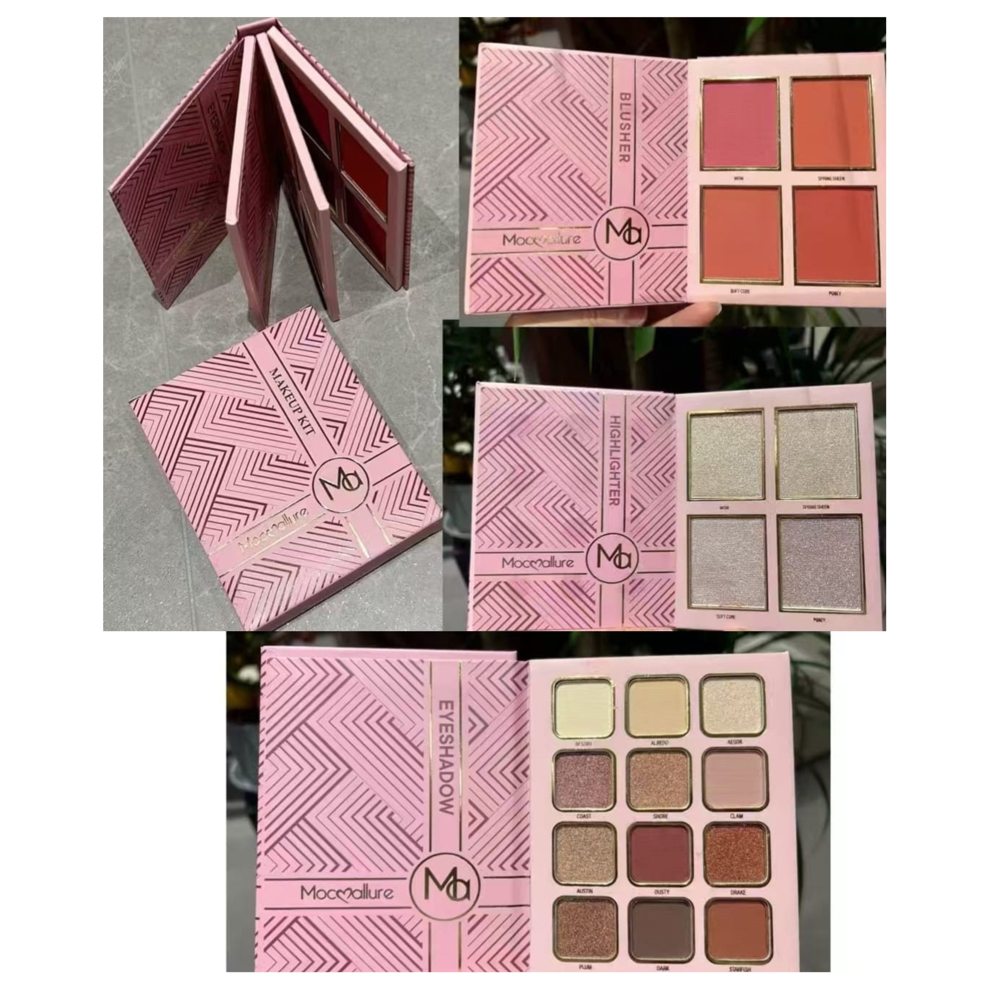 Mocallure Makeup kit Eyeshadow, Highlighter & Blush 3in1 Kit